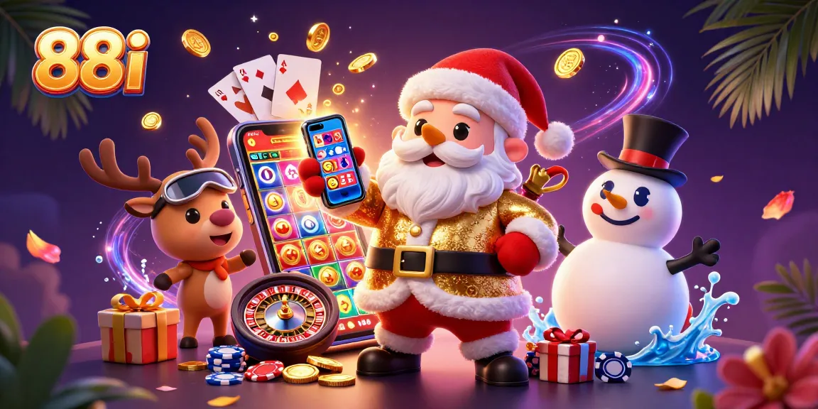 Experience thrilling slot games at 88i with festive characters and vibrant casino elements.