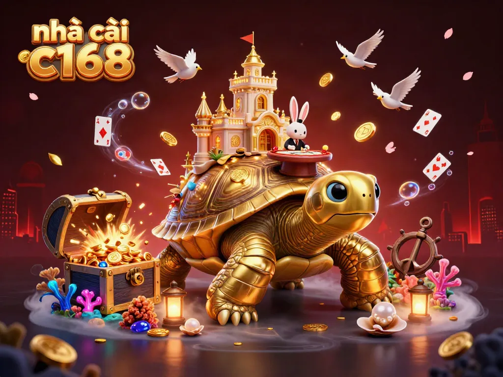 Engage with nhà cái c168 through an enchanting 3D casino scene featuring whimsical characters and vibrant graphics.