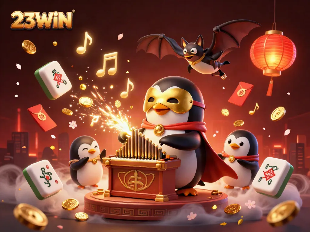 Experience thrilling wins with 23WIN as a phantom opera penguin plays for golden coins.