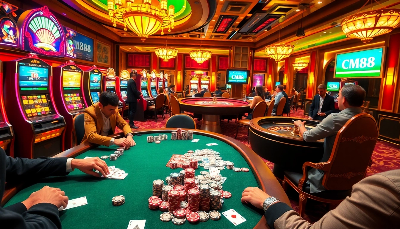 Experience the thrill of gambling at CM88 Casino, featuring lively poker tables, slot machines, and thrilling roulette.