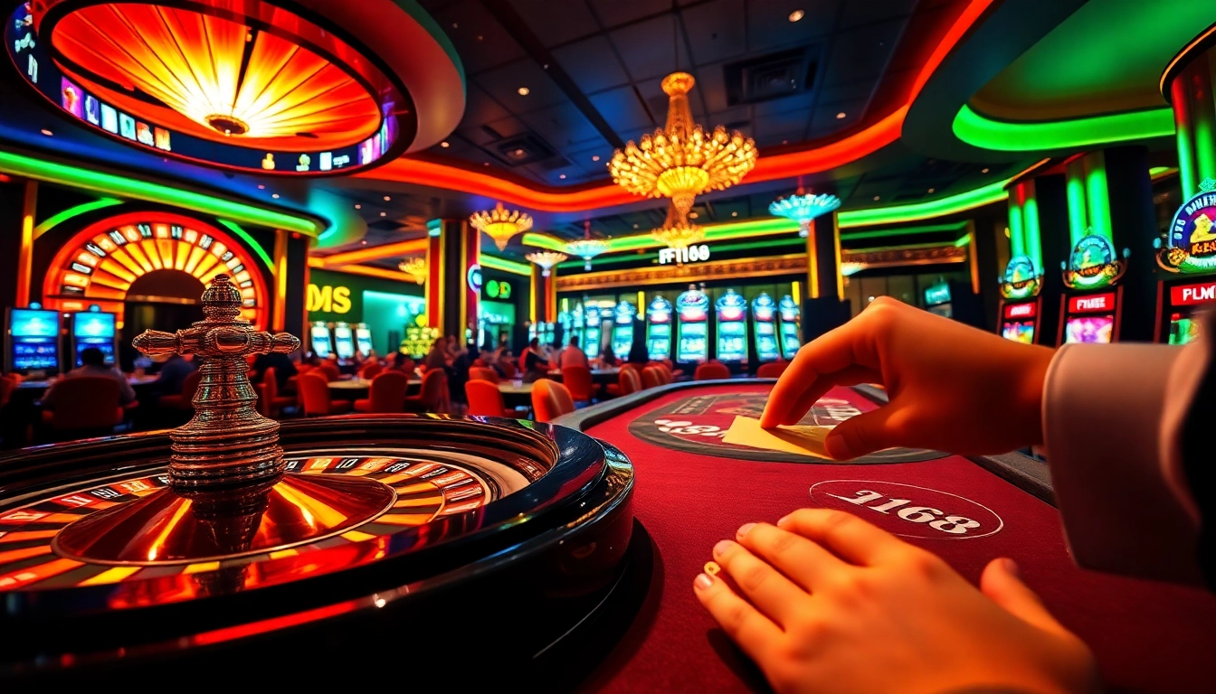 Experience the thrill of F168 with vibrant casino tables and exciting gaming action.