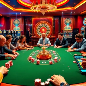 Engage with s8 đăng nhập at a vibrant poker table in a luxurious casino atmosphere.