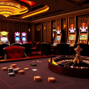 Experience luxury gaming at KJC with vibrant casino tables and thrilling roulette wheels.