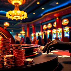 Place your bets with s8 poker chips at a luxurious casino table filled with excitement.