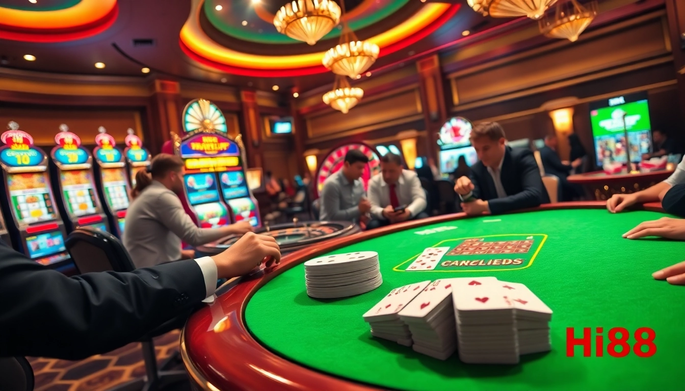 Experience thrilling poker action at Hi88 casino with vibrant tables and exciting gameplay.