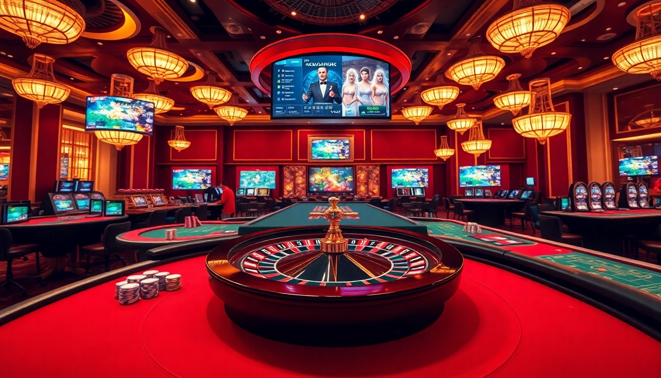 Experience the thrill of betting at https://thabet.vegas/ in a luxurious casino setting with vibrant tables and professional dealers.