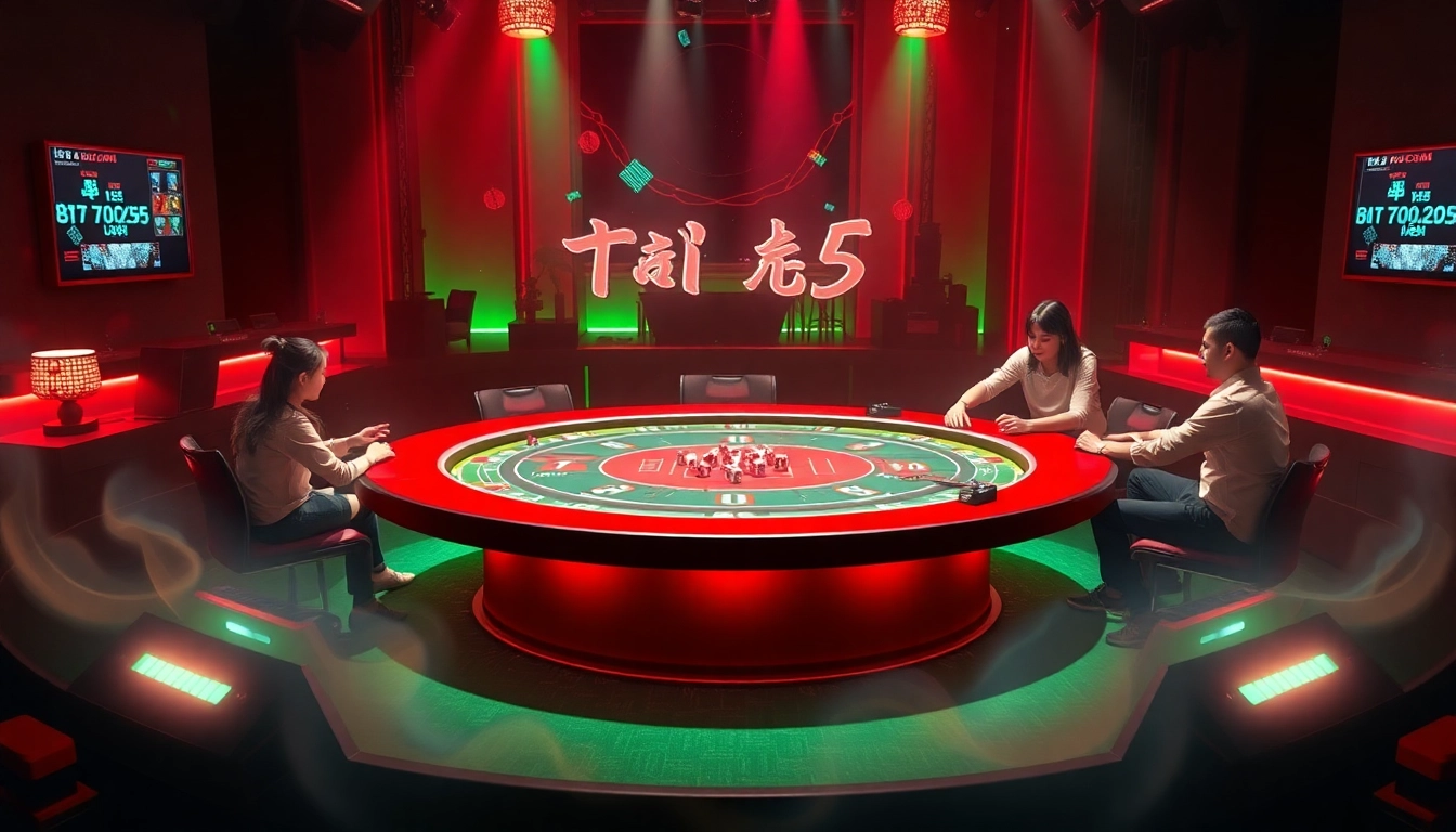 Tài Xỉu MD5 gaming experience with players engaging around a vibrant table.