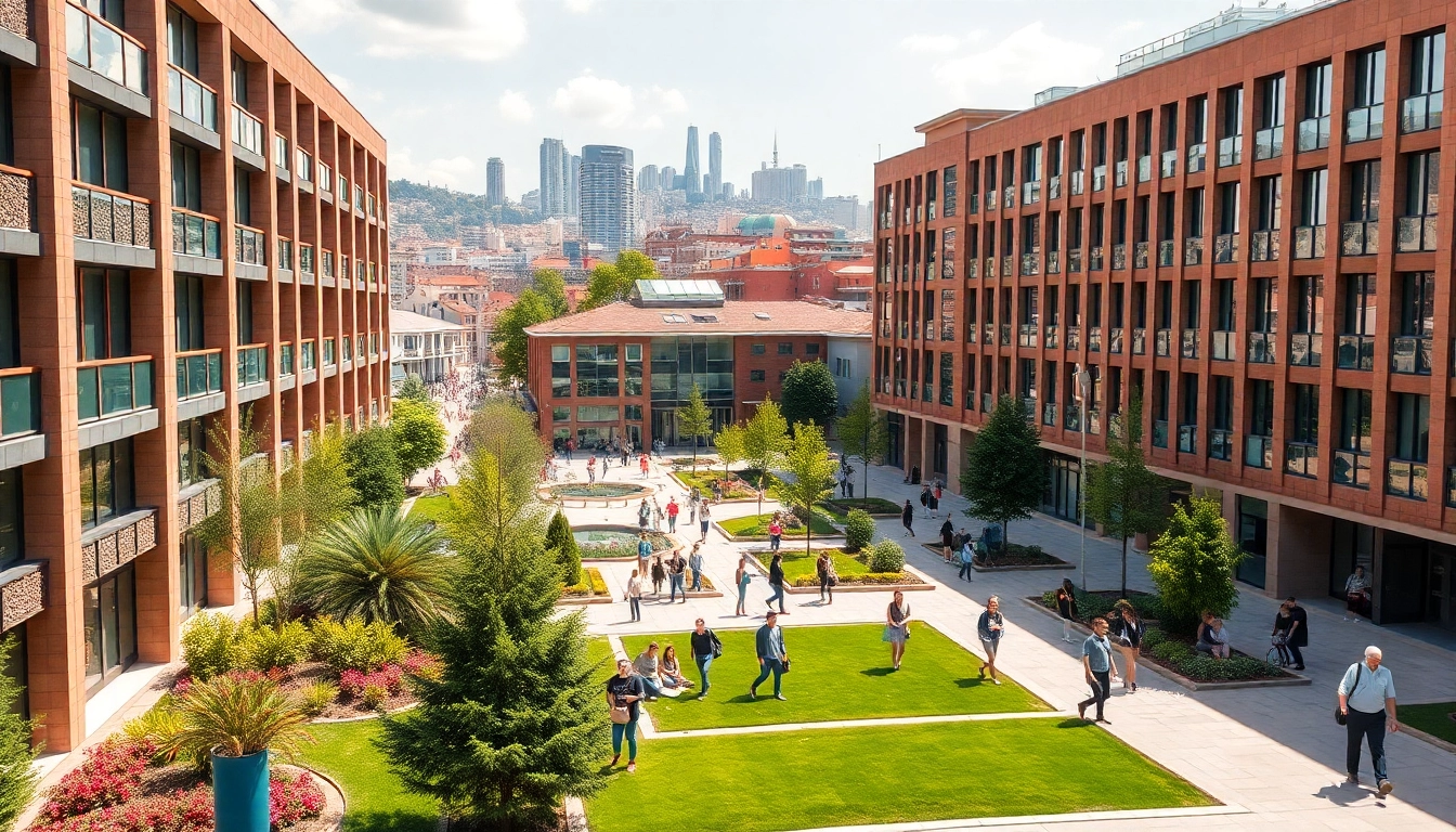 Students engaging at Bahcesehir University campus, representing the keyword: bahcesehir university apply.