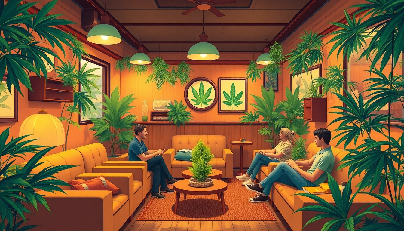 Relaxed members enjoying the atmosphere at Meltz Cannabis Club Madrid, capturing community vibes.