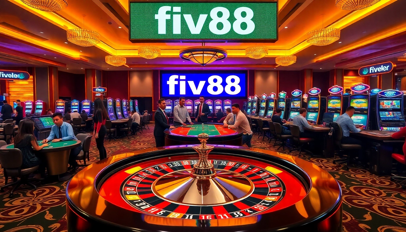 Experience excitement at fiv88 with players enjoying roulette, poker, and slot machines.