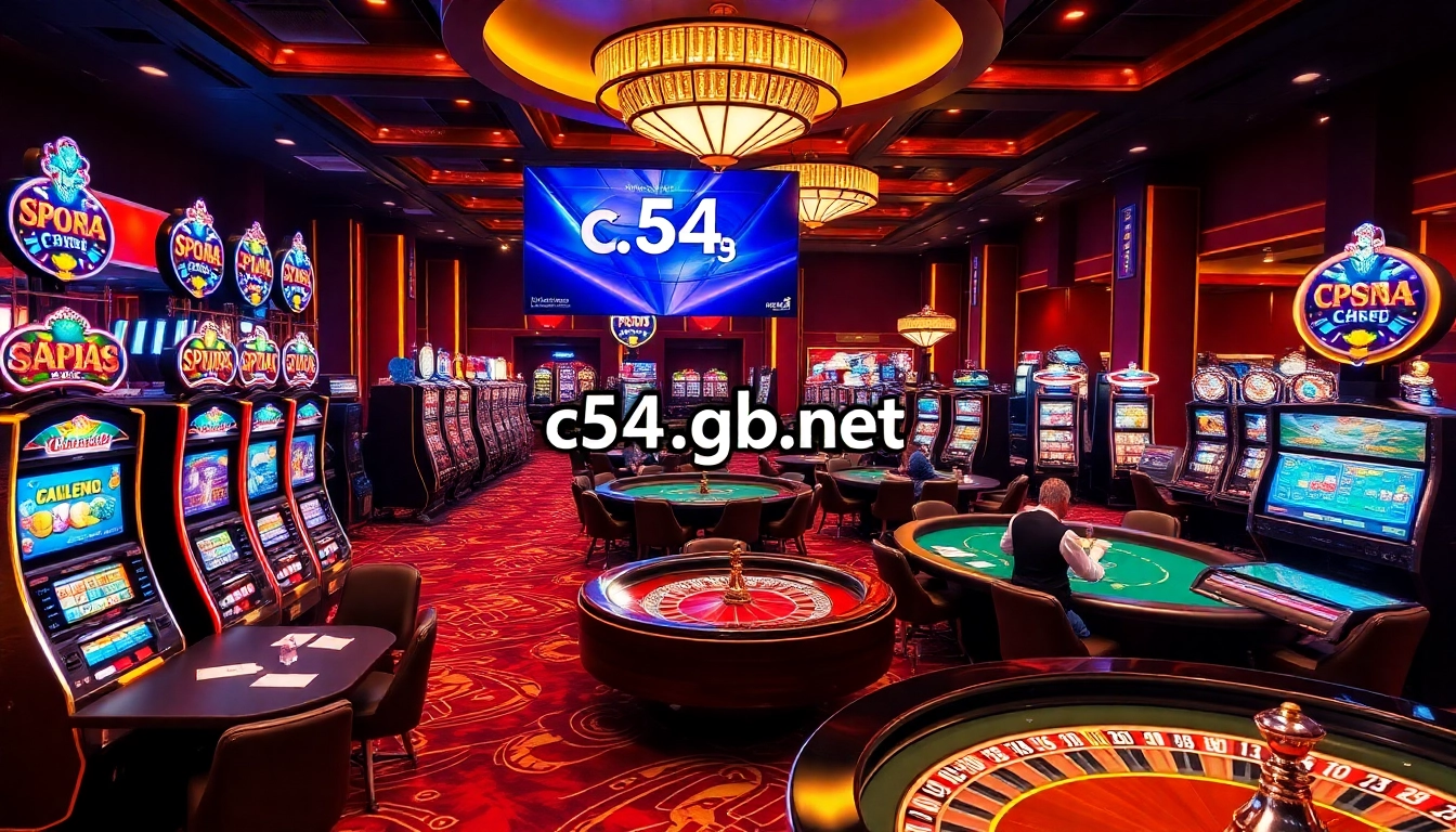 Players engaging at casino tables featuring c54.gb.net promotions and excitement.