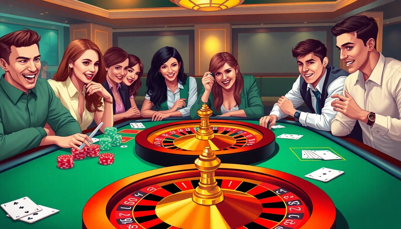 The sumvip app interface enhances the excitement of a luxurious casino experience with poker chips and roulette.