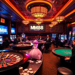 Experience thrilling gameplay at MM88 with vibrant tables and engaging casino elements.
