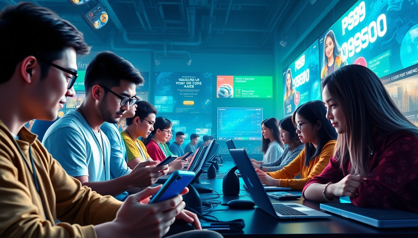 PS99 interactive gaming platform showcasing diverse users enjoying online betting experiences.