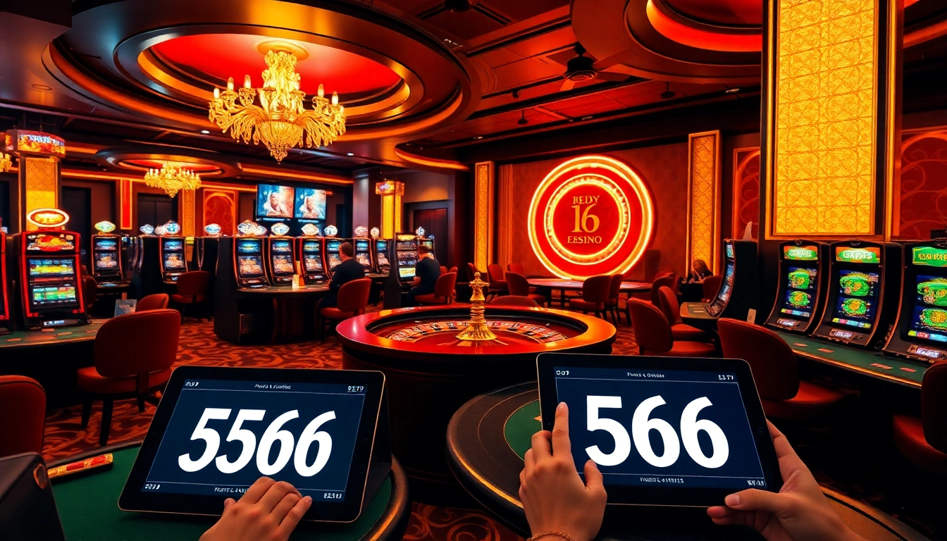 Engaging gamblers at 566's luxurious online casino tables with vibrant games and betting interfaces.