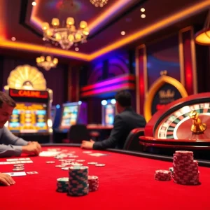 Experience the thrill of casino gaming at https://luck88com.net/ with vibrant poker and roulette scenes.