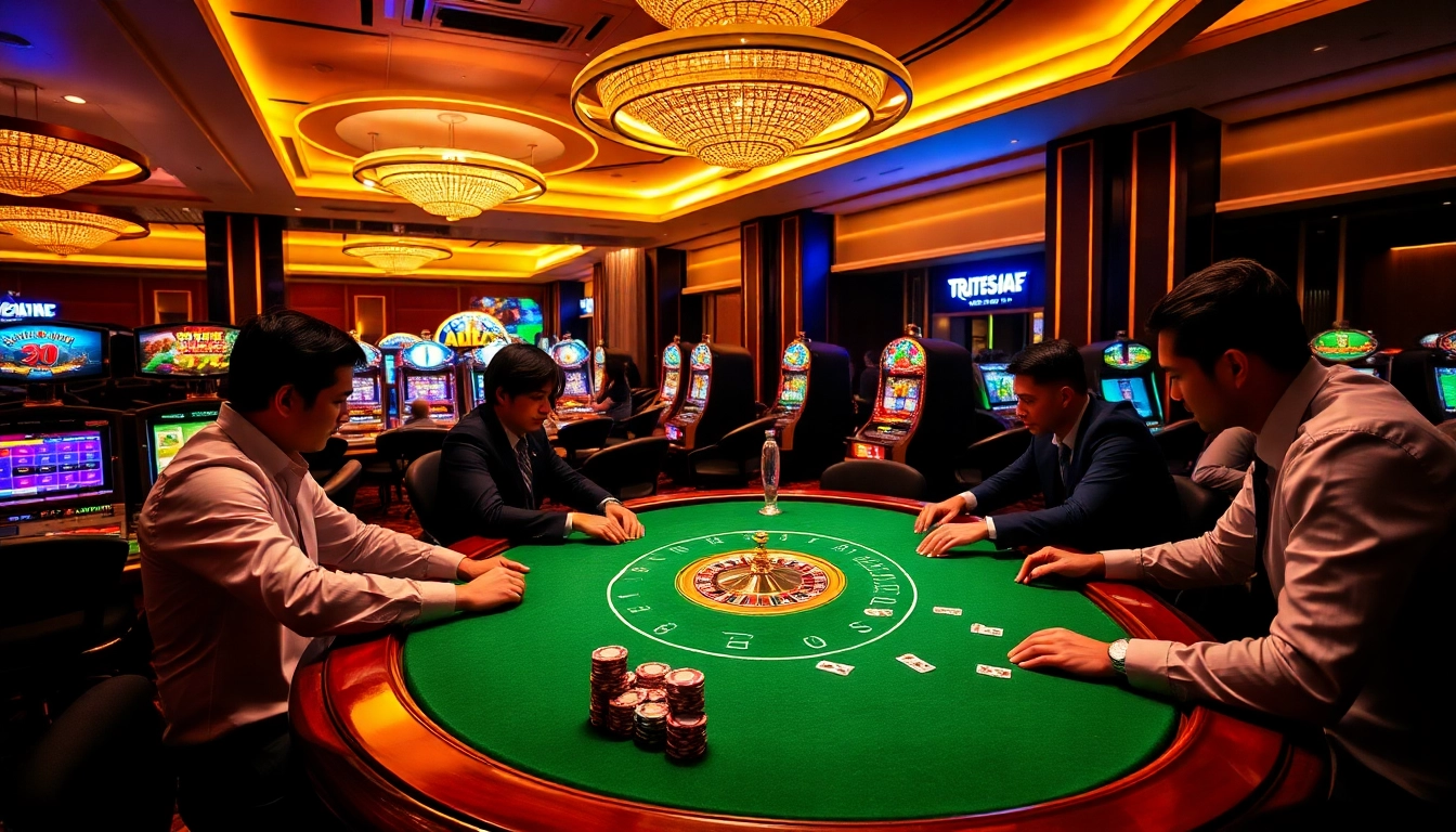 Players experience the thrill of gambling at LIÊN MINH KJC in a luxurious setting.