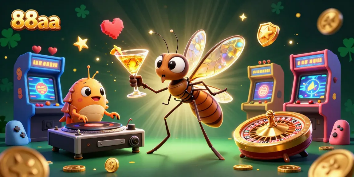 Experience excitement at 88aa with a lively casino scene featuring dynamic characters and vibrant gaming elements.
